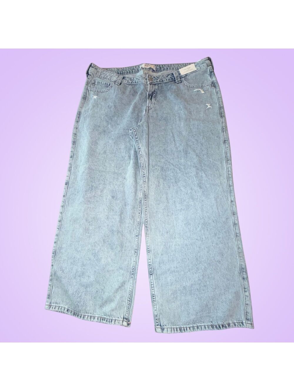 NWT Hollister Super Baggy Low-Rise Wide Leg Jeans Light Wash Size 20 Regular